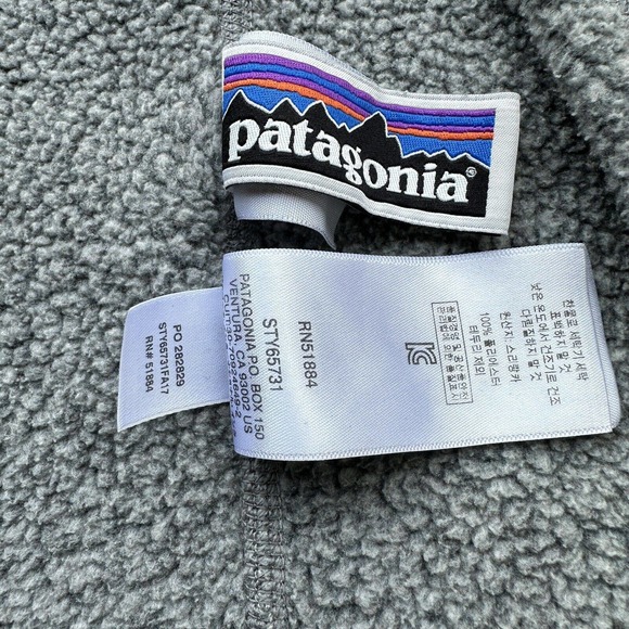 Patagonia Fleece Jacket Long Sleeve Zip Up Gray XXL Fits Like L Polyester - Picture 8 of 13